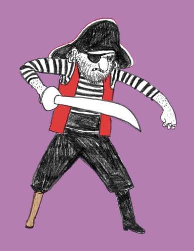 Der Pirat wie er in Geschichten auftaucht: mit Augenbinde, Holzbein, Hut und Entermesser. (Bild: Daniela Rütimann)
