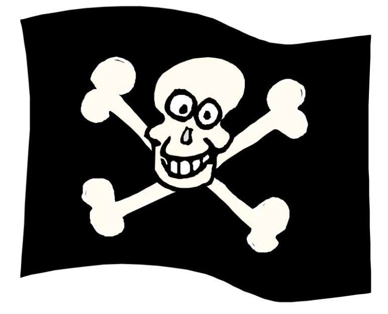 War ein Schiff geentert, hissten die Piraten ihre berüchtigte Flagge. Darauf war meist ein Totenkopf mit gekreuzten Knochen oder Messern. Auf manchen Fahnen war auch eine Sanduhr abgebildet. Diese sollte den Opfern vor Augen führen, dass ihre Zeit abgelaufen ist und sie getötet werden.