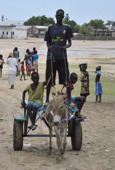 Im Dorf Thialane sind die Menschen noch mit Esel und Karren unterwegs. 